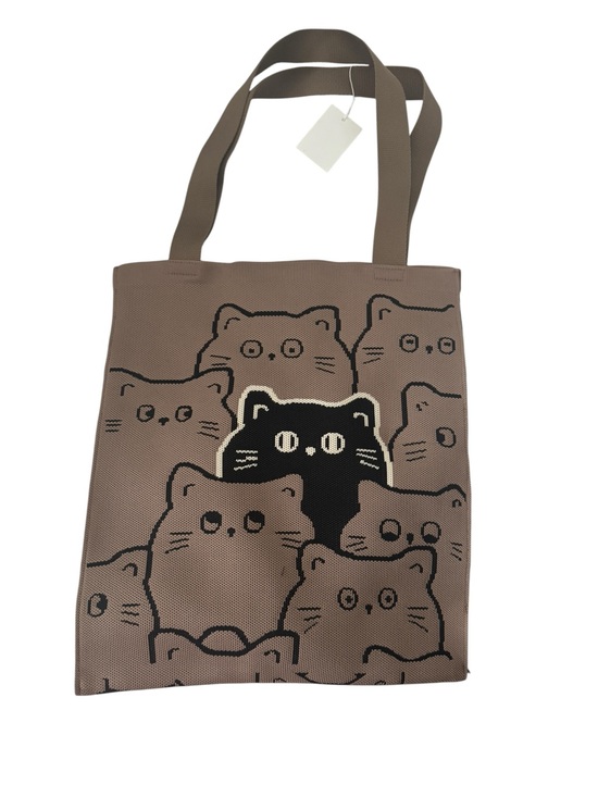 Other - Knitted "Cat in a Crowd" Aesthetic Tote Bag - Kawaii Core ✨ TIKTOK VIRAL ✨